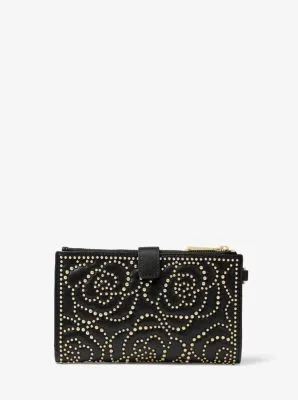 Adele Rose Studded Leather Smartphone Wallet