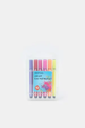 Assorted Mini Colour Pen Marker Set (12 Piece)