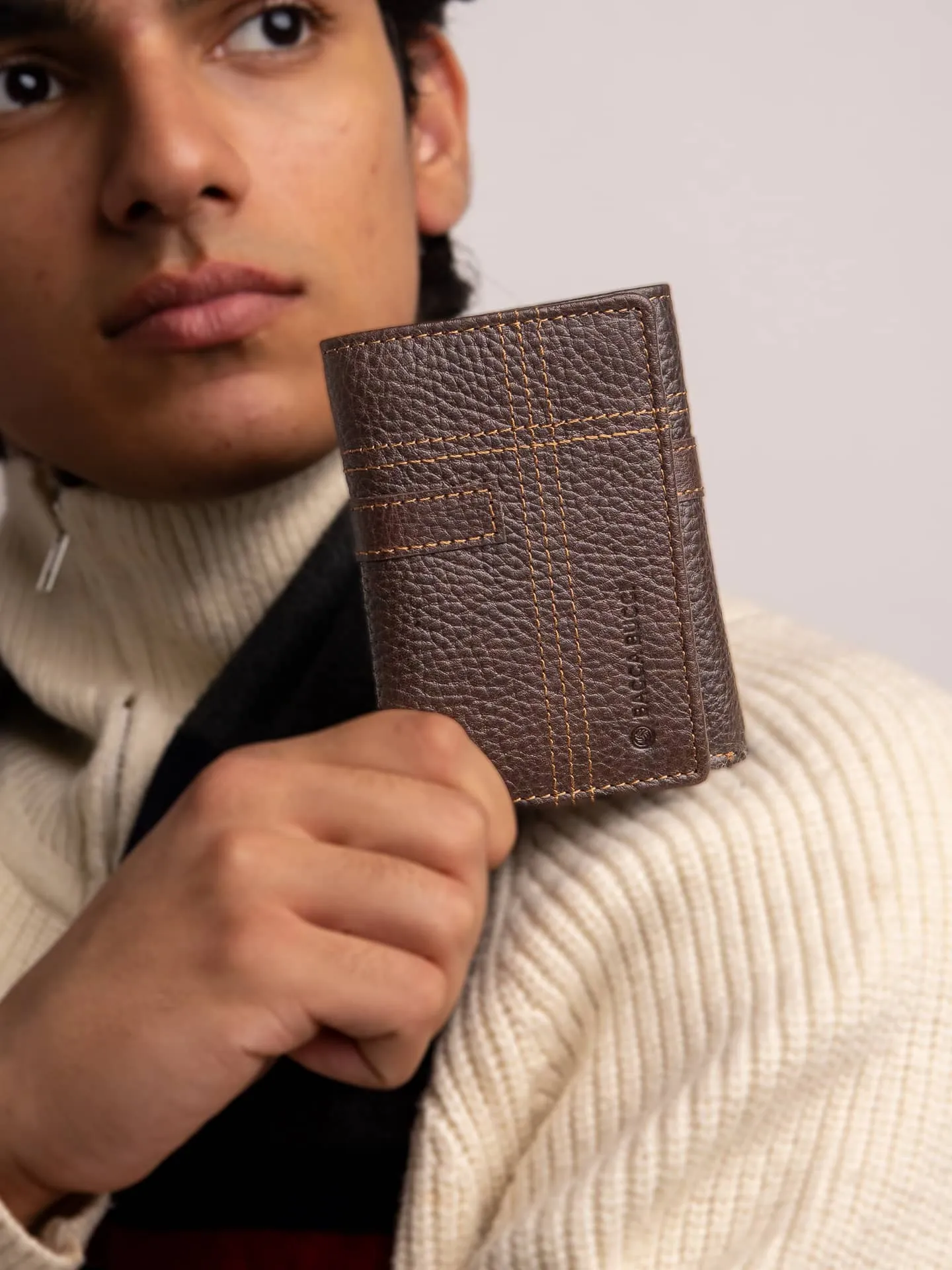 Bacca Bucci Trifold Leather Wallet for Teens & Gen Z