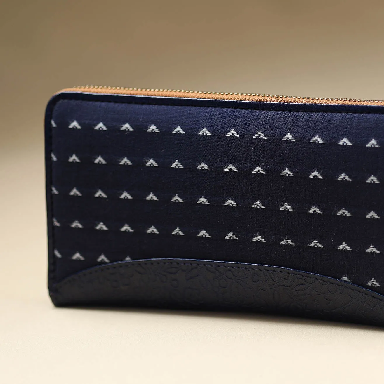 Blue - Handcrafted Jacquard Weave Leather Wallet