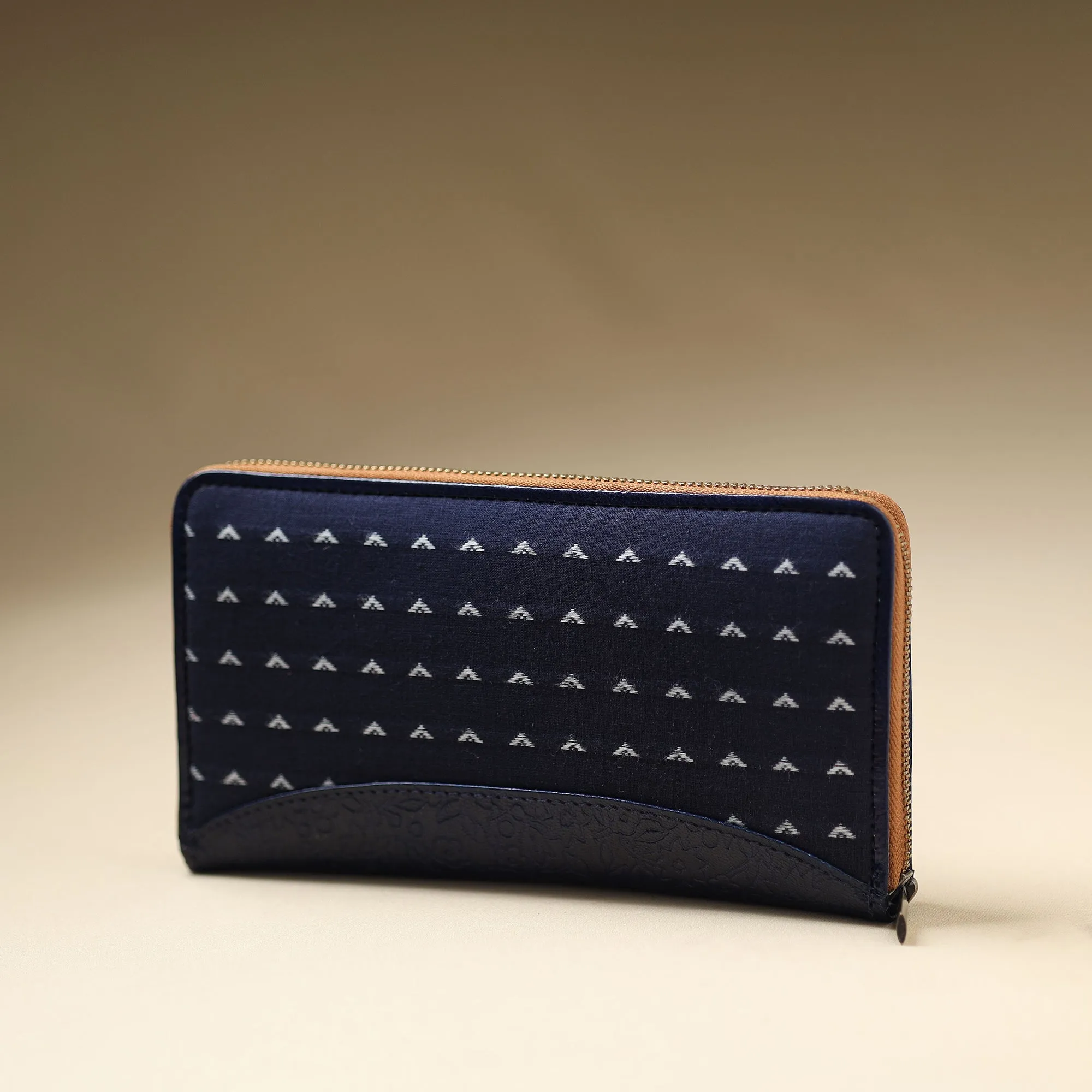 Blue - Handcrafted Jacquard Weave Leather Wallet