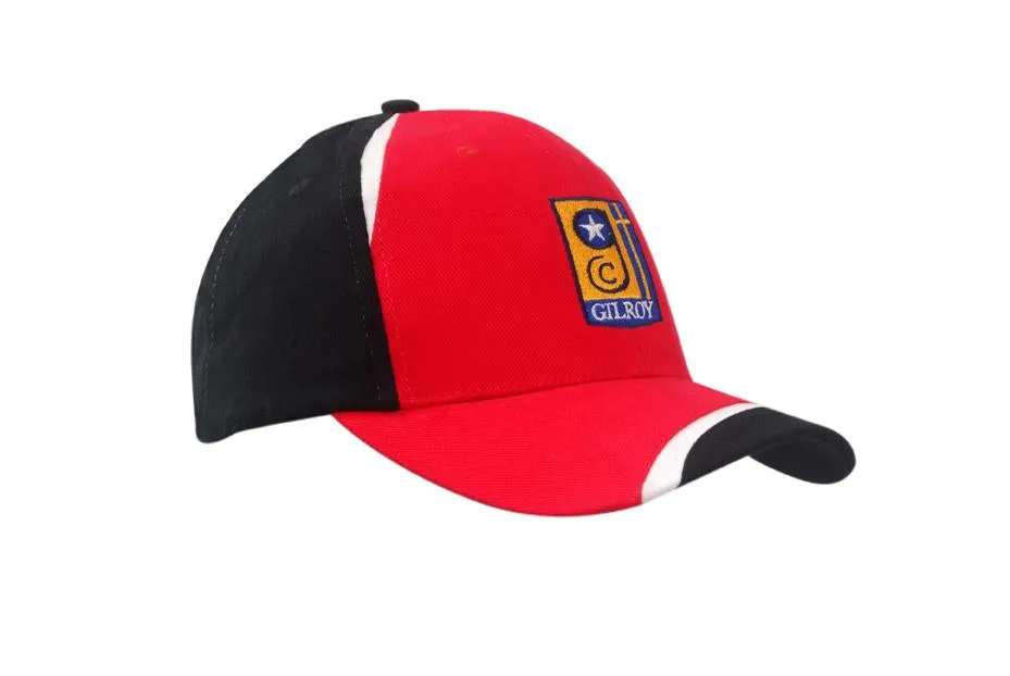 BRUSHED HEAVY COTTON CAP WITH FABRIC INSERTS ON CROWN & PEAK