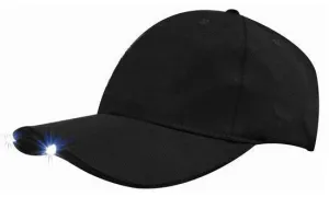 BRUSHED HEAVY COTTON CAP WITH LED LIGHTS IN PEAK