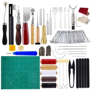 BUTUZE Practical Leather Tools | 60 PCS Complete Craft Sewing Kit for Beginner/Professional