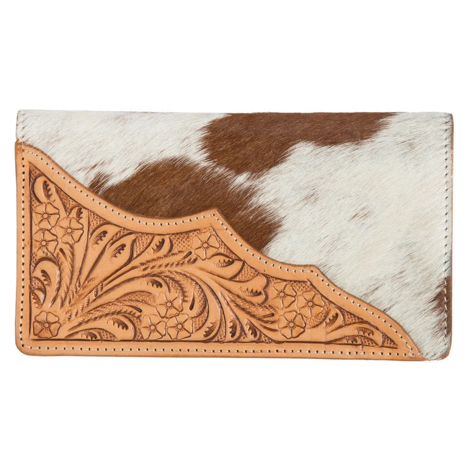 Calama Cowhide Wallet – Tan/White