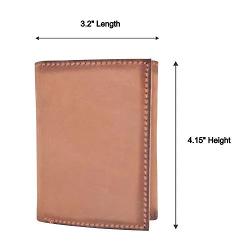 Cazoro Slim RFID Wallets for Men Genuine Leather Front Pocket Trifold Wallet