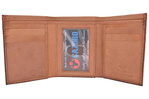 Cazoro Slim RFID Wallets for Men Genuine Leather Front Pocket Trifold Wallet