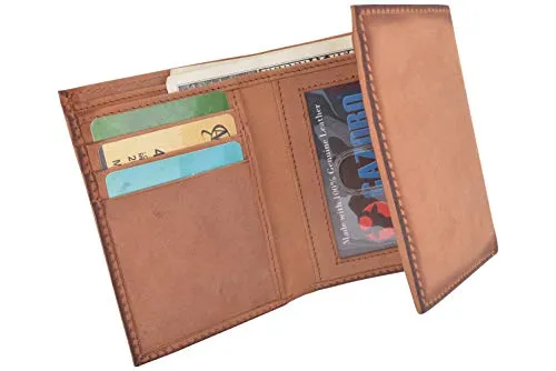 Cazoro Slim RFID Wallets for Men Genuine Leather Front Pocket Trifold Wallet