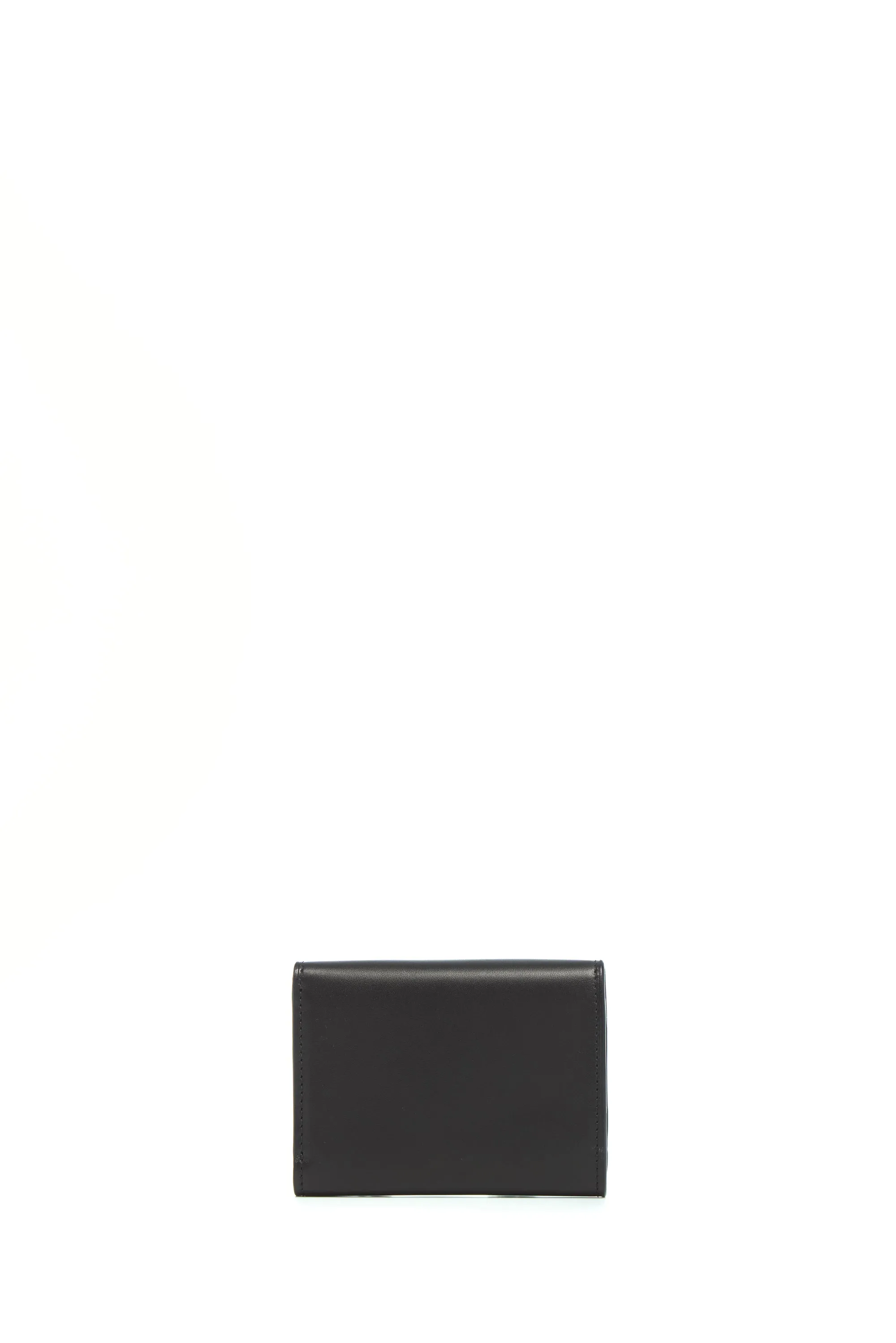 Compact Flat Wallet in Black Leather