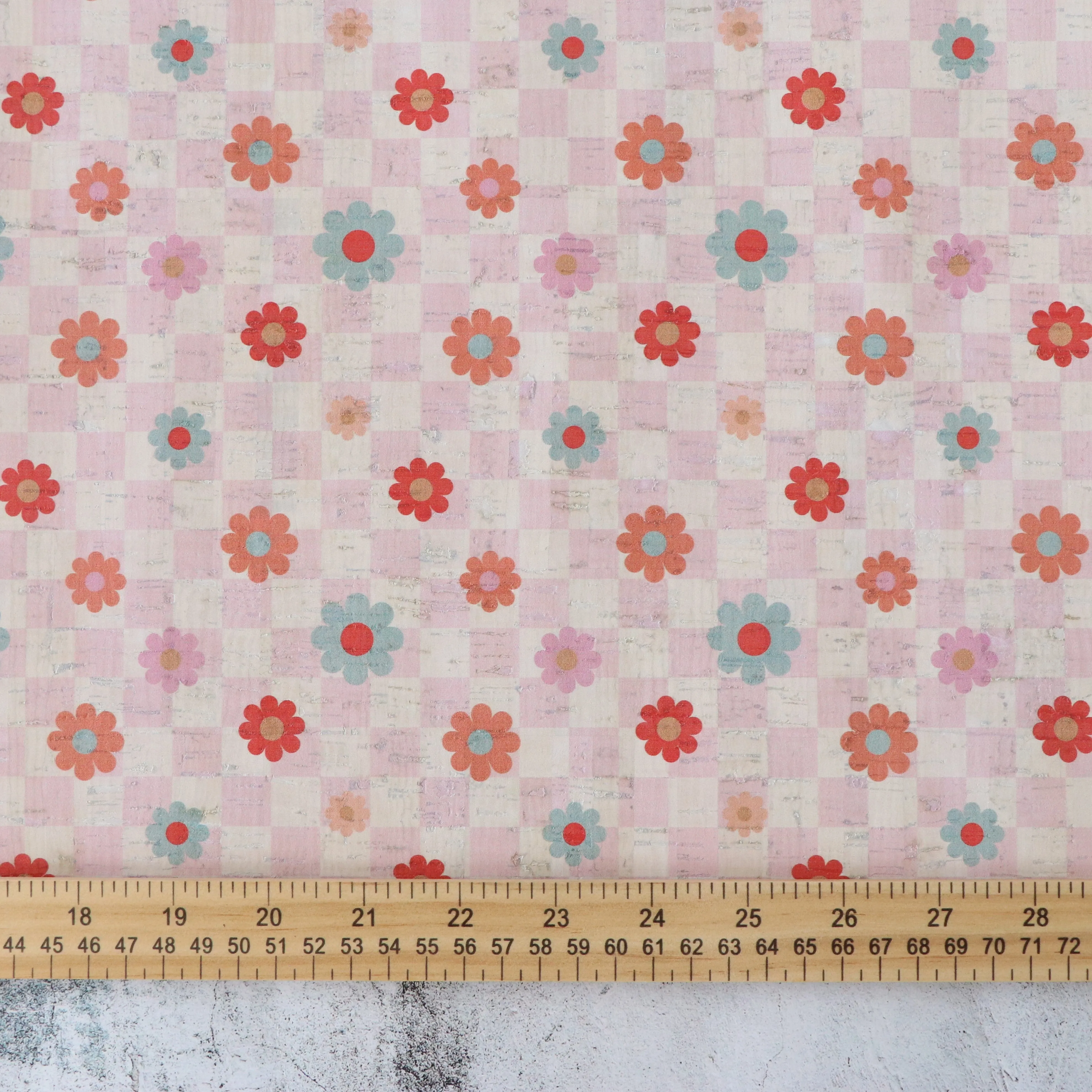 Daisy Check Cork Fabric