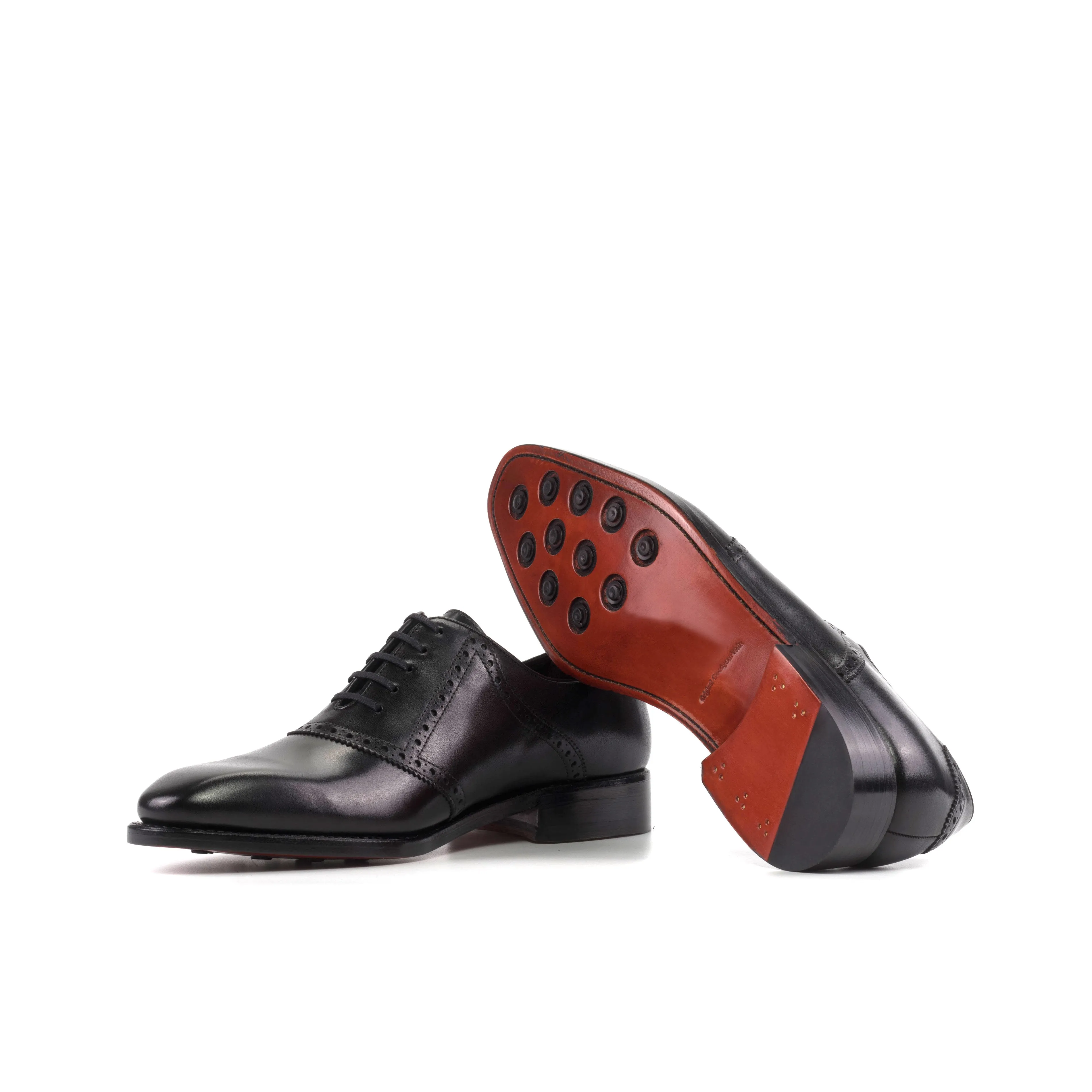 DapperFam Fabrizio in Black Men's Italian Leather Saddle