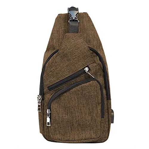 Daypack Nupouch Antitheft Usb Charging Connector Large Brown 2882