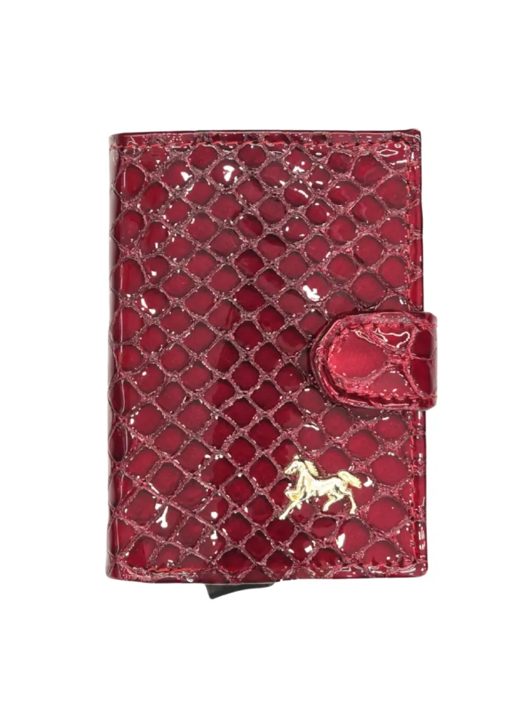 Gallop Bifold Pop Up Slim Patent Leather Wallet