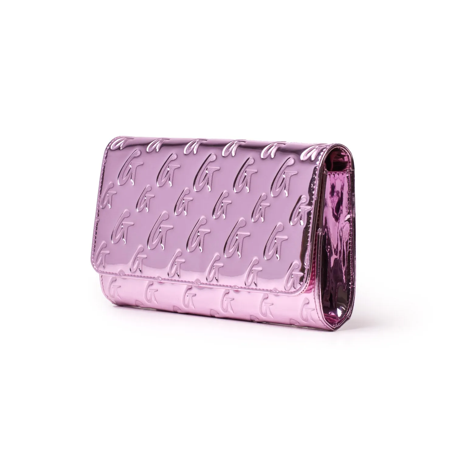 GLAM-AHOLIC MONOGRAM TRAVEL WALLET METALLIC PINK