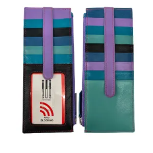 ili New York RFID Credit Card Holder/Zip Pocket Midnight