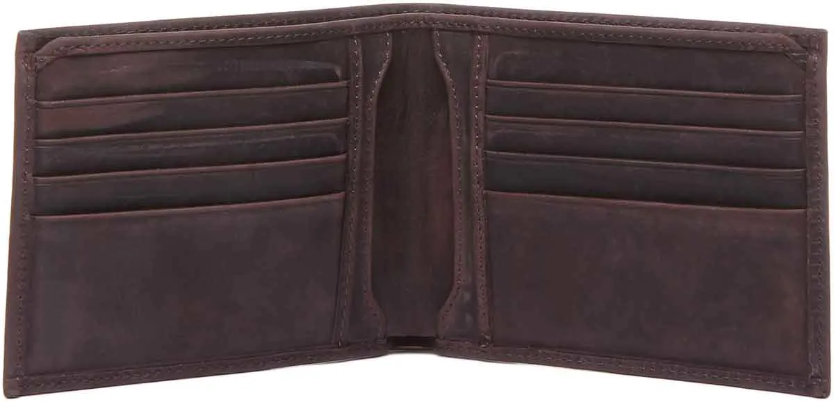 Justin Reece England Wallet 8 Card In Dark Brown