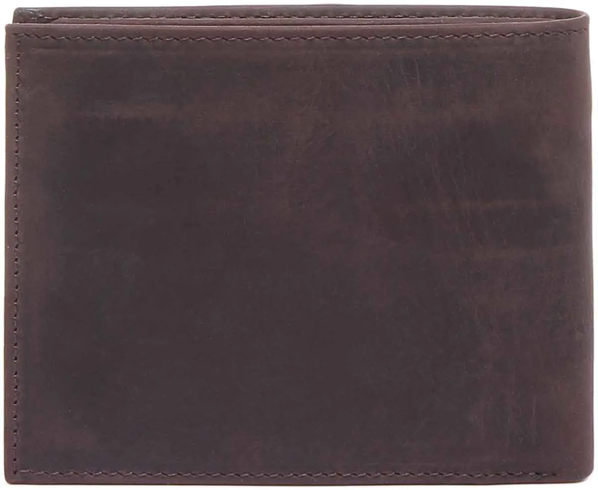 Justin Reece England Wallet 8 Card In Dark Brown