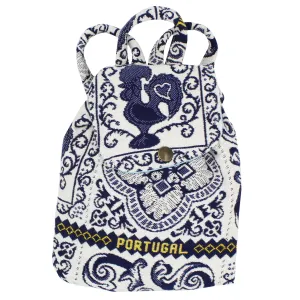 Kids Portuguese Blue Tiles Azulejos Made in Portugal Cloth Backpack