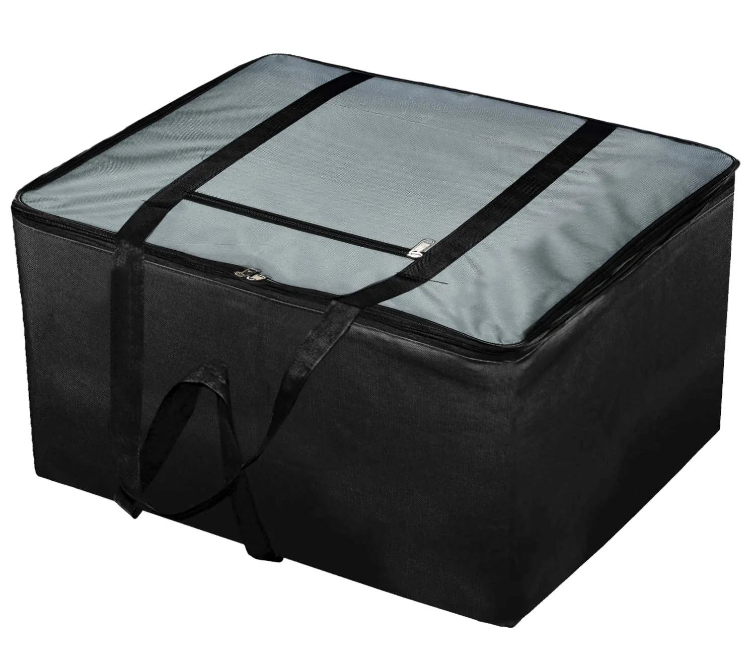 Kuber Industries Large Size Foldable Travel Duffle Bag, Underbed Storage Bag (Grey & Black)-Pack of 2