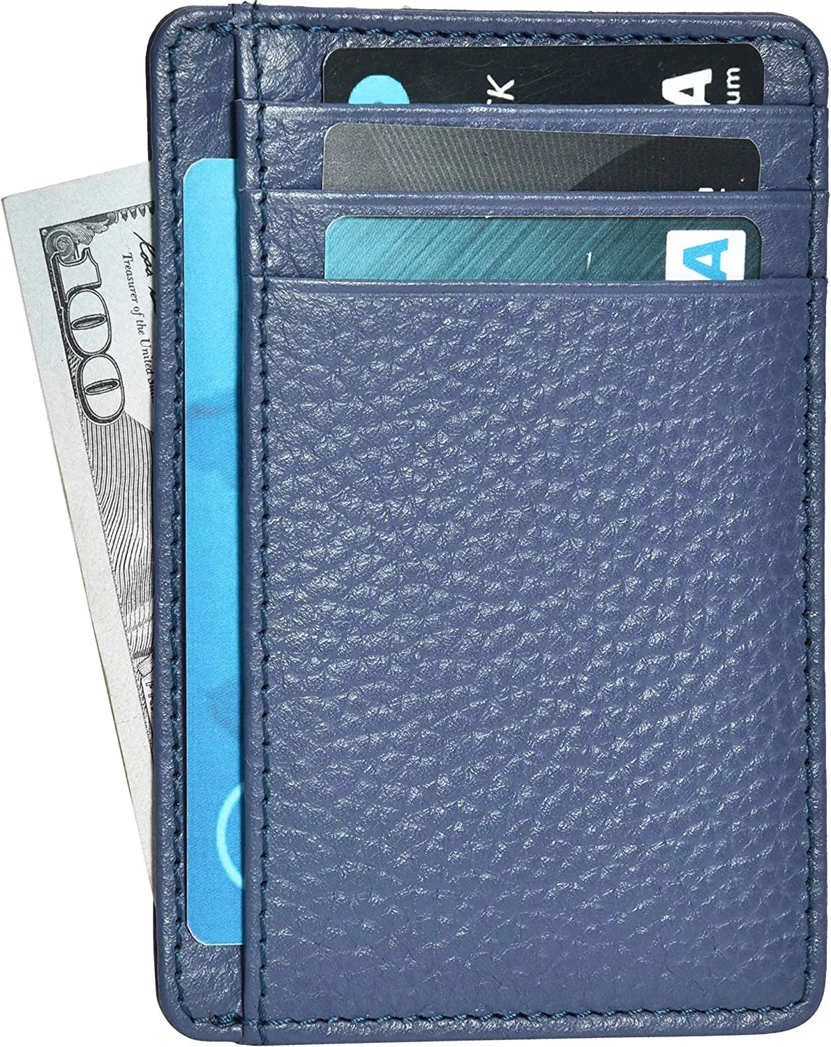 Leather Minimalist Wallet for Men & Women RFID Front Pocket Leather Card Holder Wallets