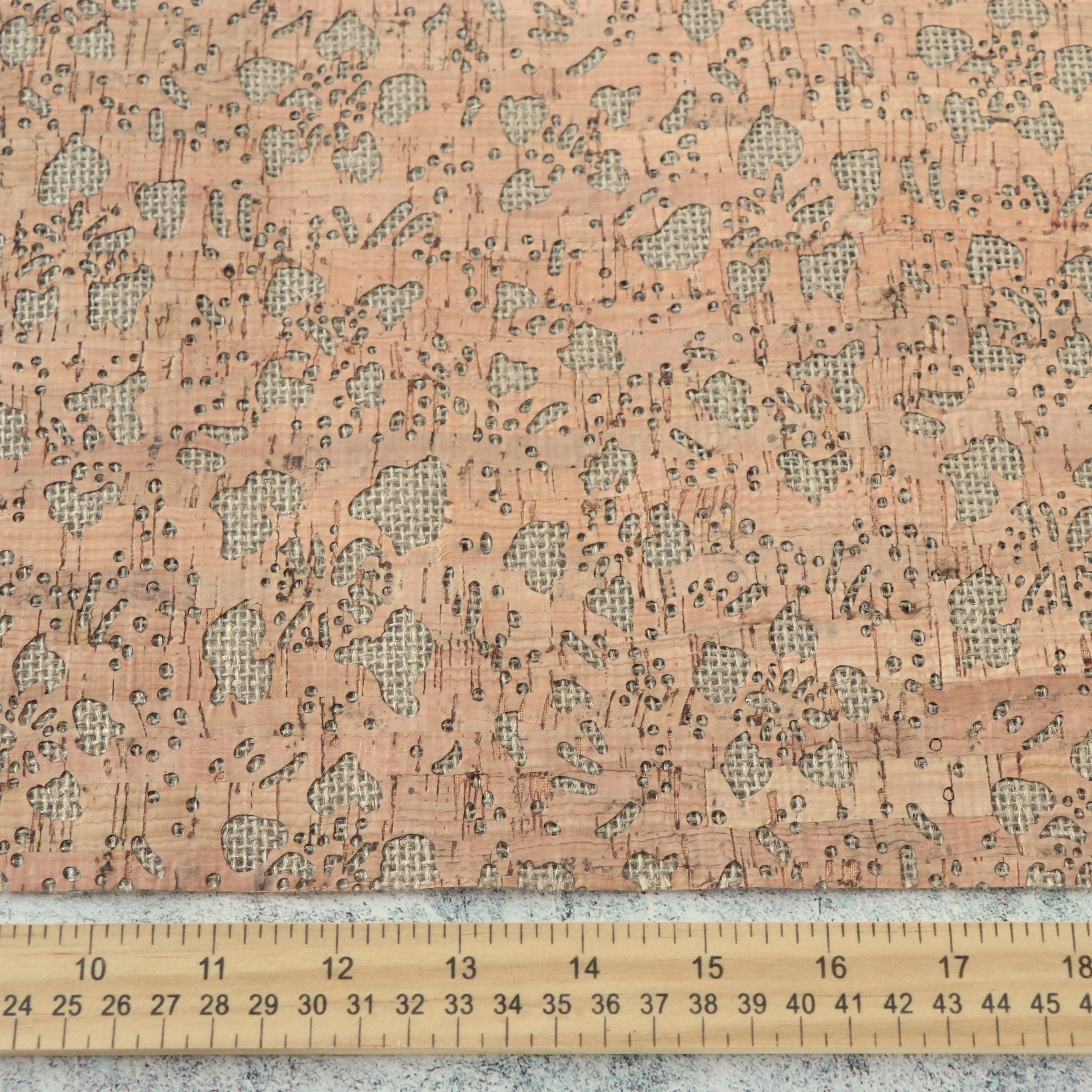 Lite Burlap Backed Floral Cork Fabric