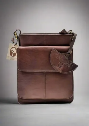 Luxury Irish Leather Sling Bag | Brown