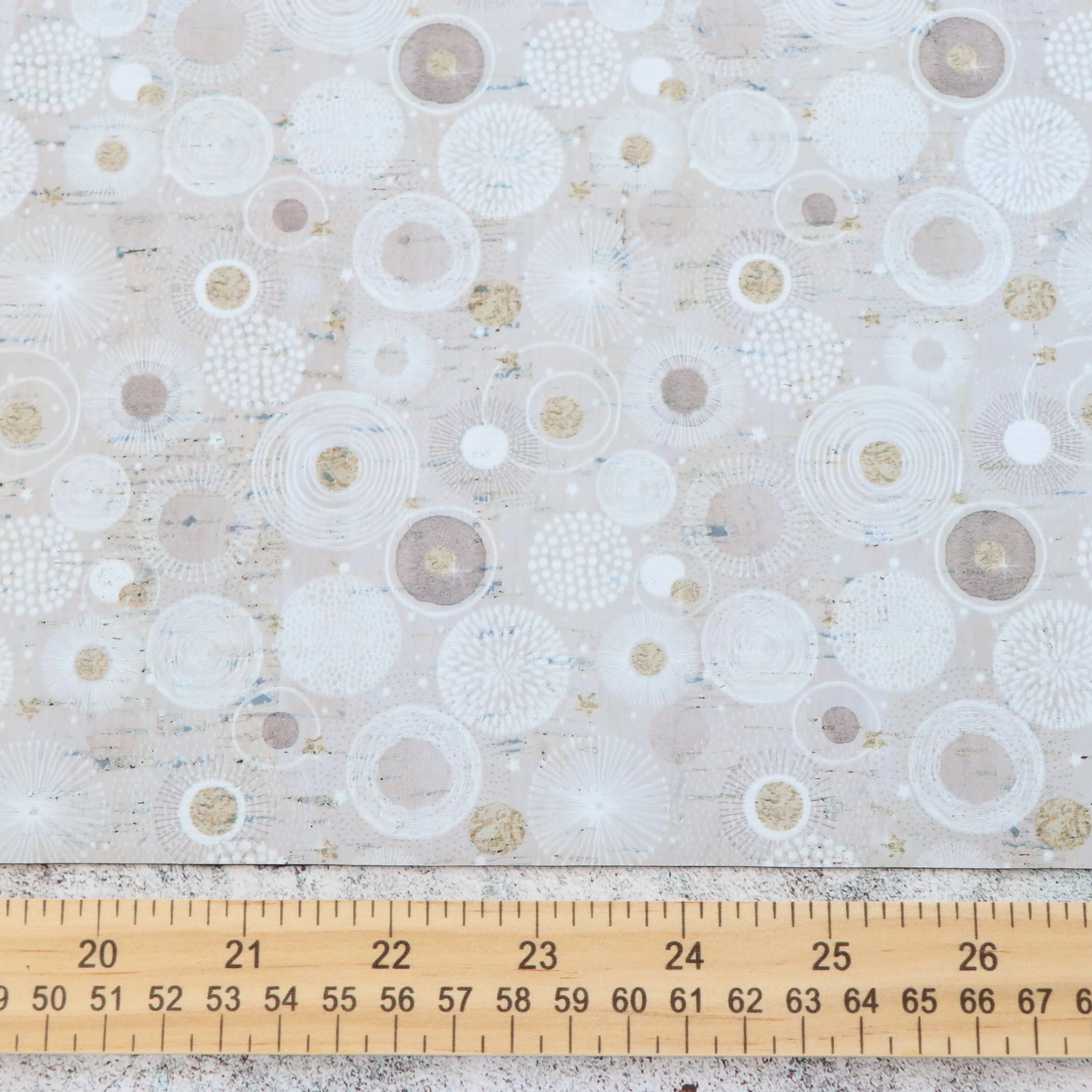 Mod Circles Cork Fabric 12in Cuts