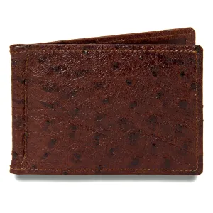 Money Clip in Brown Ostrich