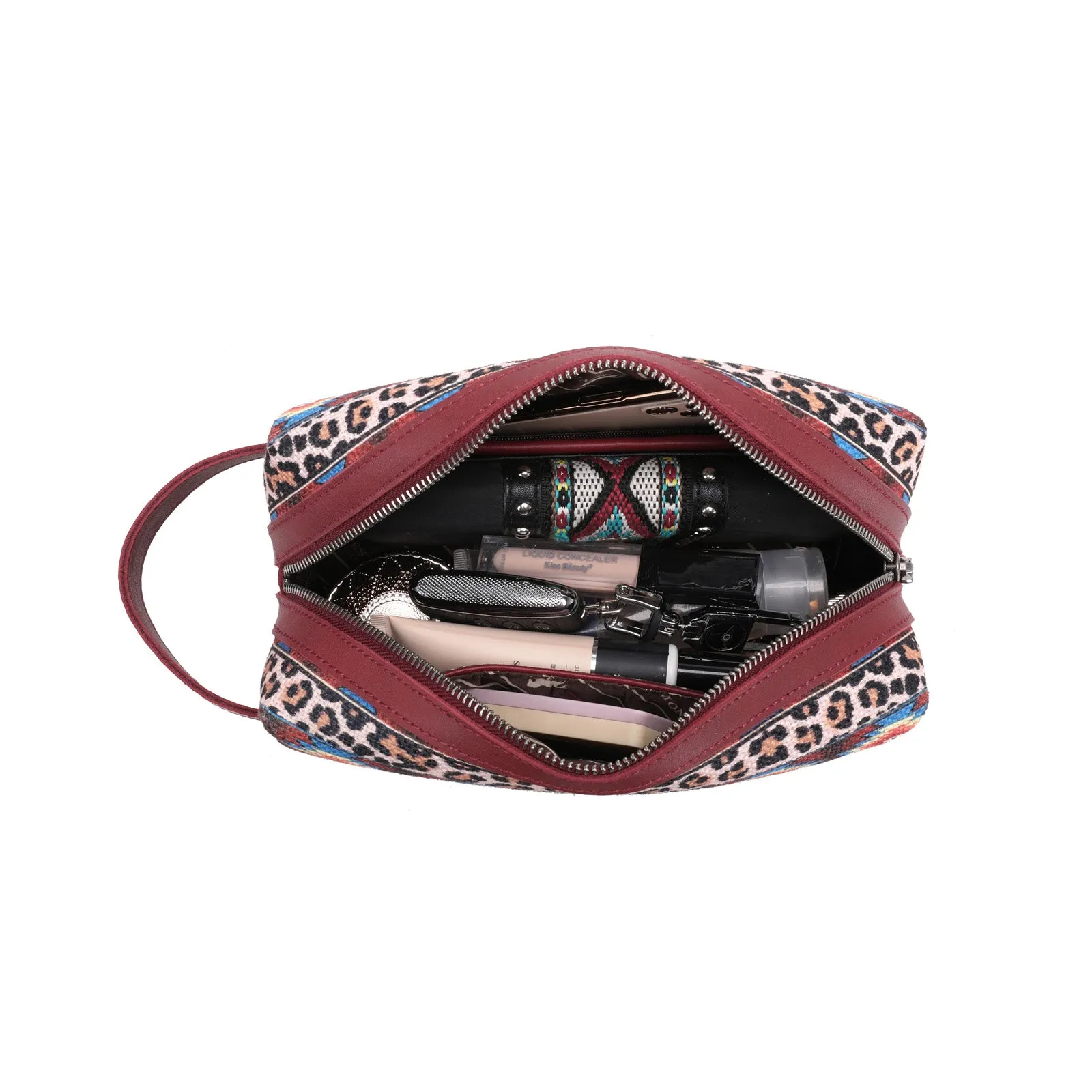 MW1194-190 Montana West Leopard/Aztec Multi Purpose/Travel Pouch