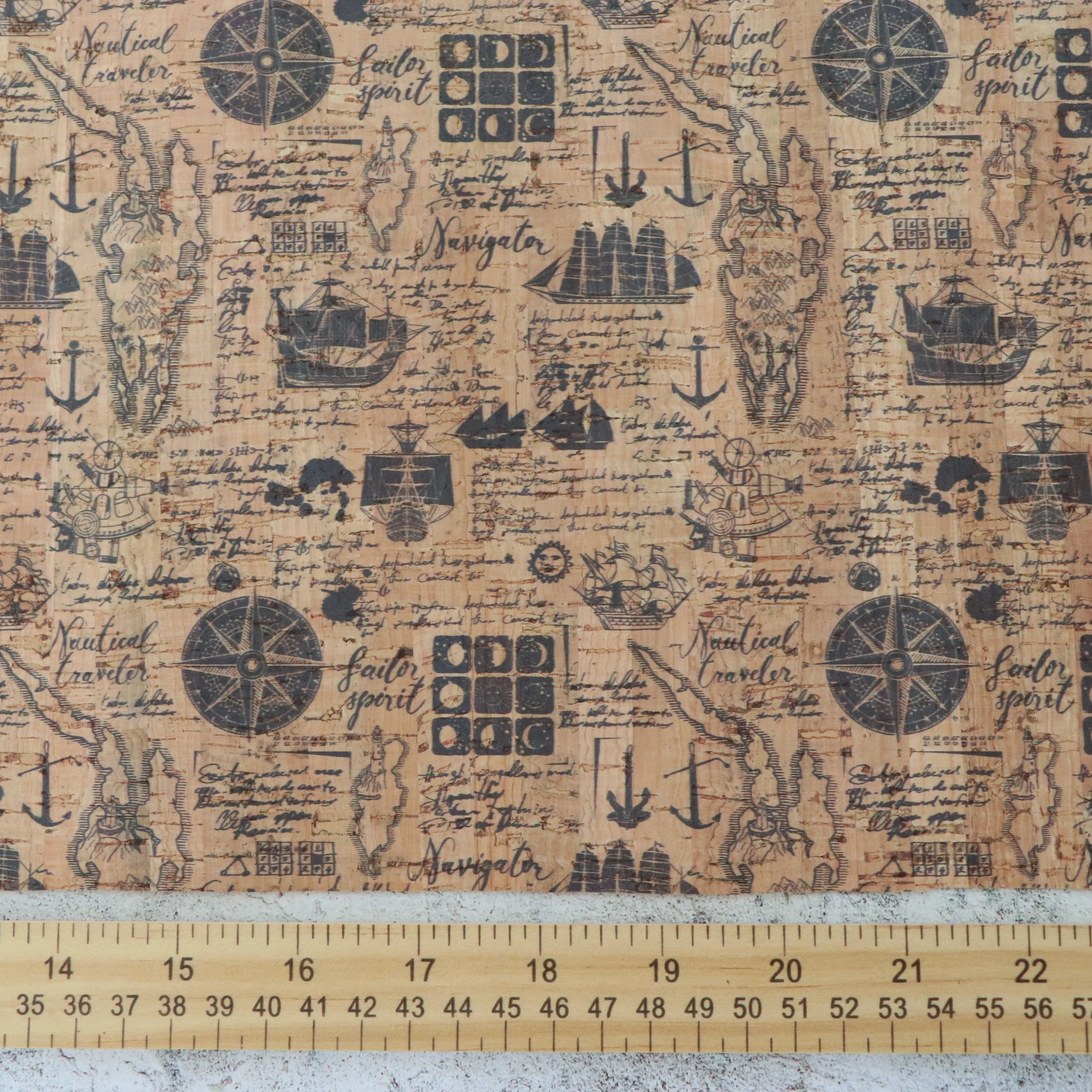 Nautical Traveler Cork Fabric