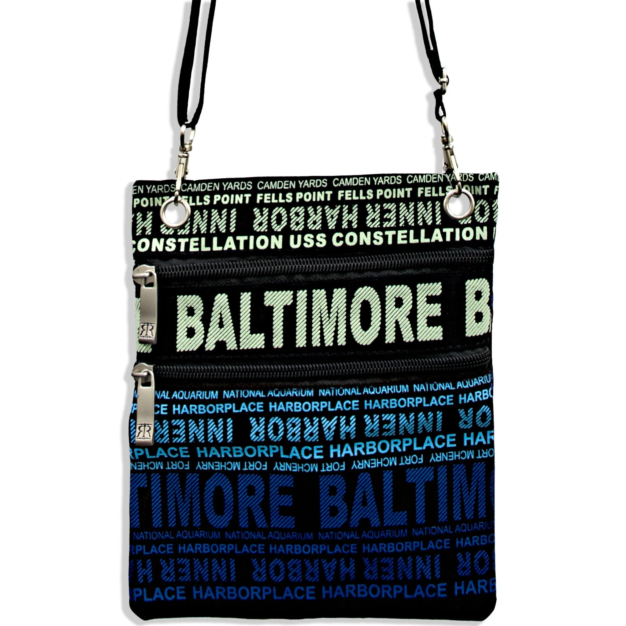 NWBM05 Robin Ruth Neck Wallet - Big City Baltimore BLUE