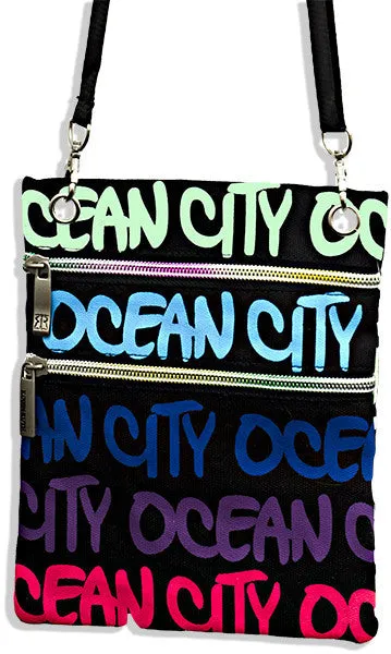 NWOC2 Robin Ruth Neck Wallet - Ocean City Black/Blue/Purple