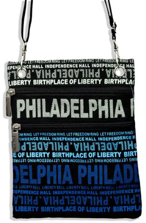 NWPH02 Robin Ruth Neck Wallet - Big City Philadelphia Rainbow BLUE