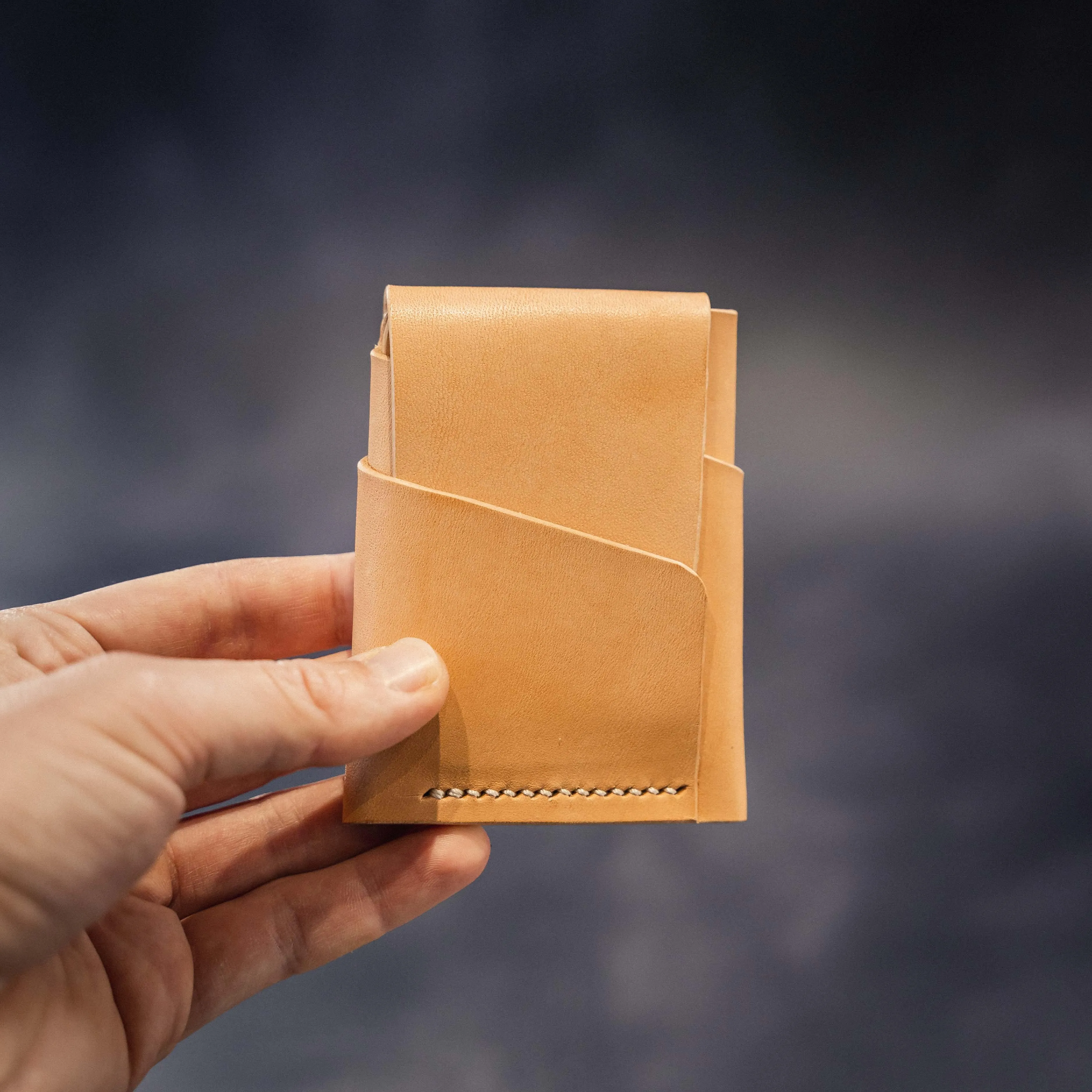 Pembrook 'Fold' Leather Cardholder - Cognac