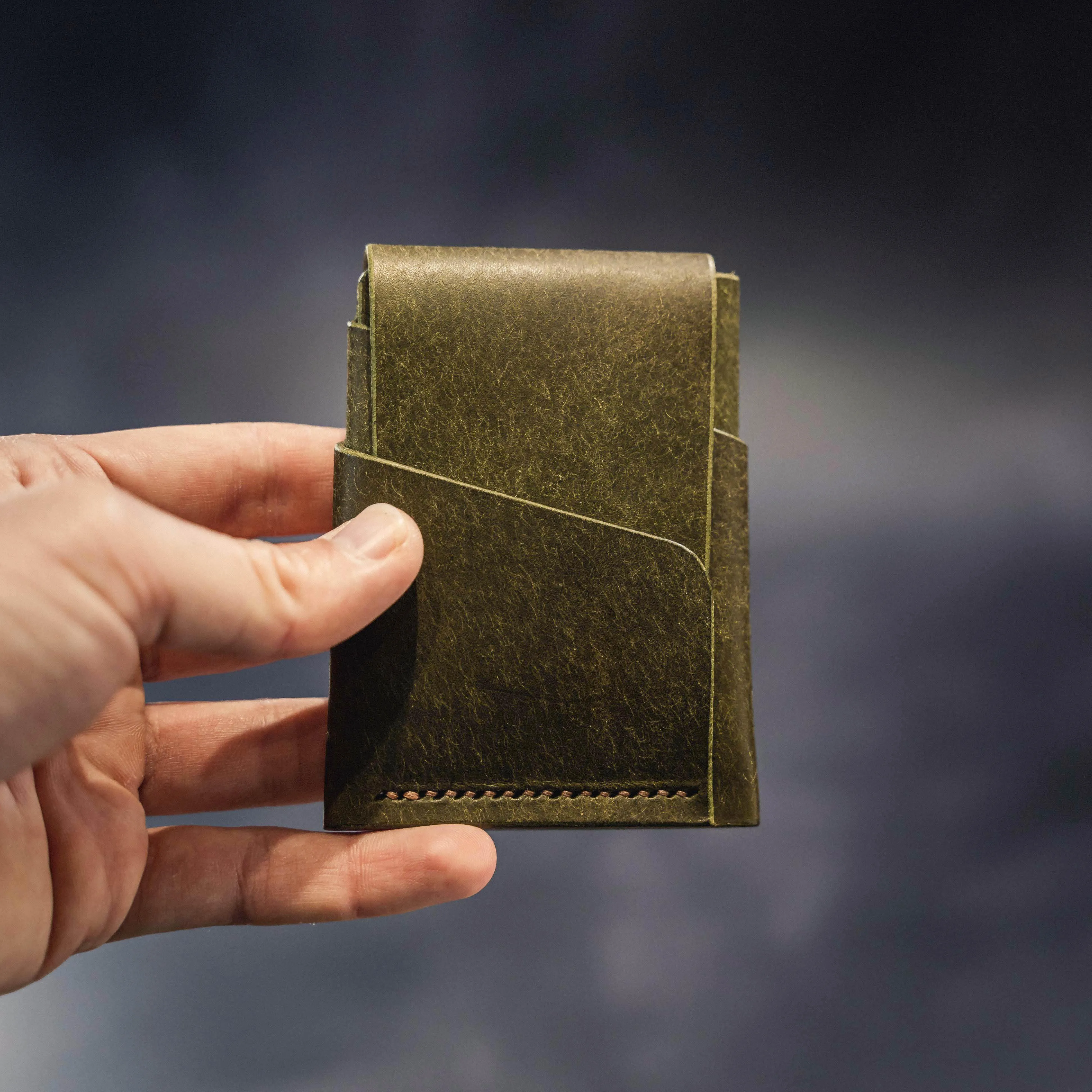 Pembrook 'Fold' Leather Cardholder - Tobacco