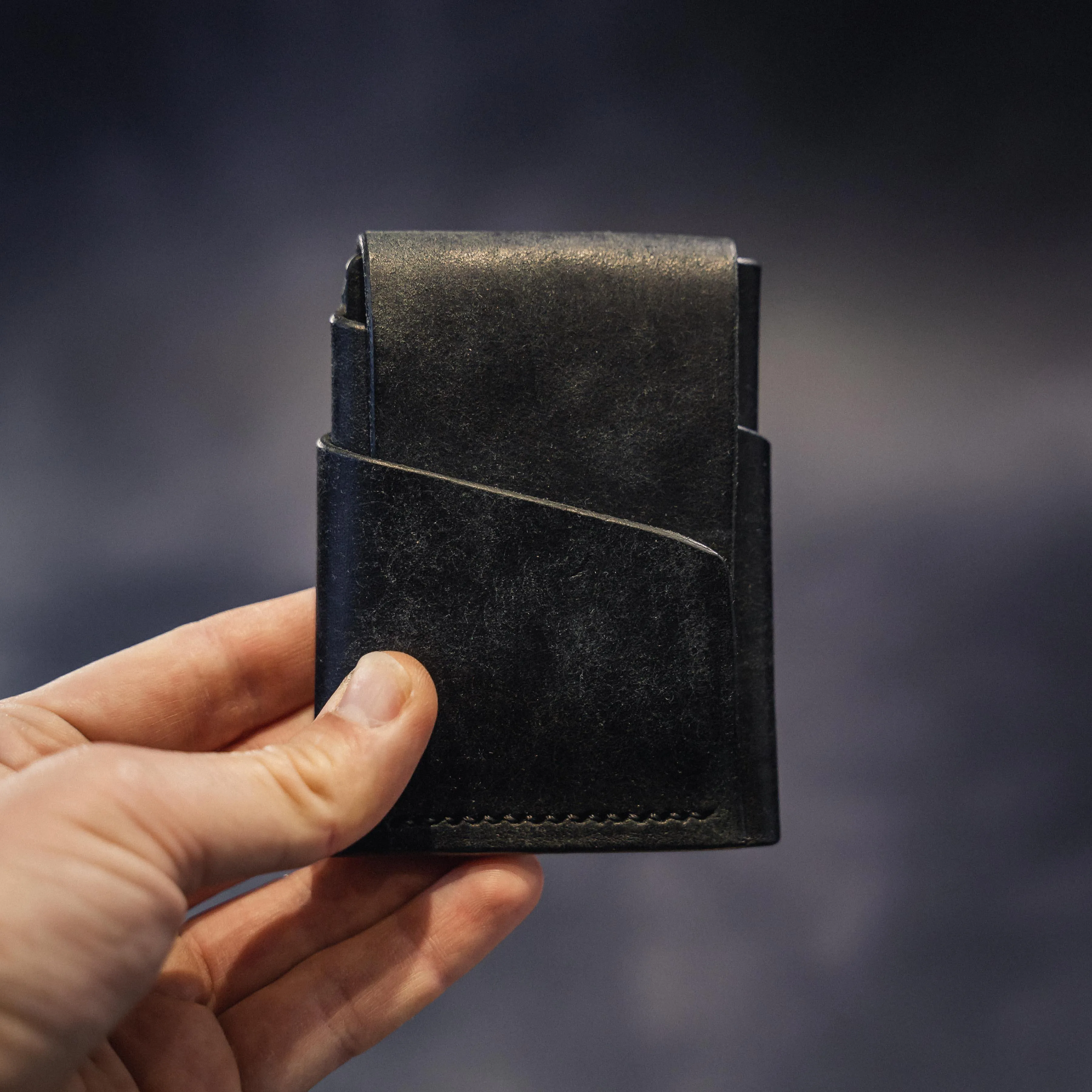 Pembrook 'Fold' Leather Cardholder - Tobacco