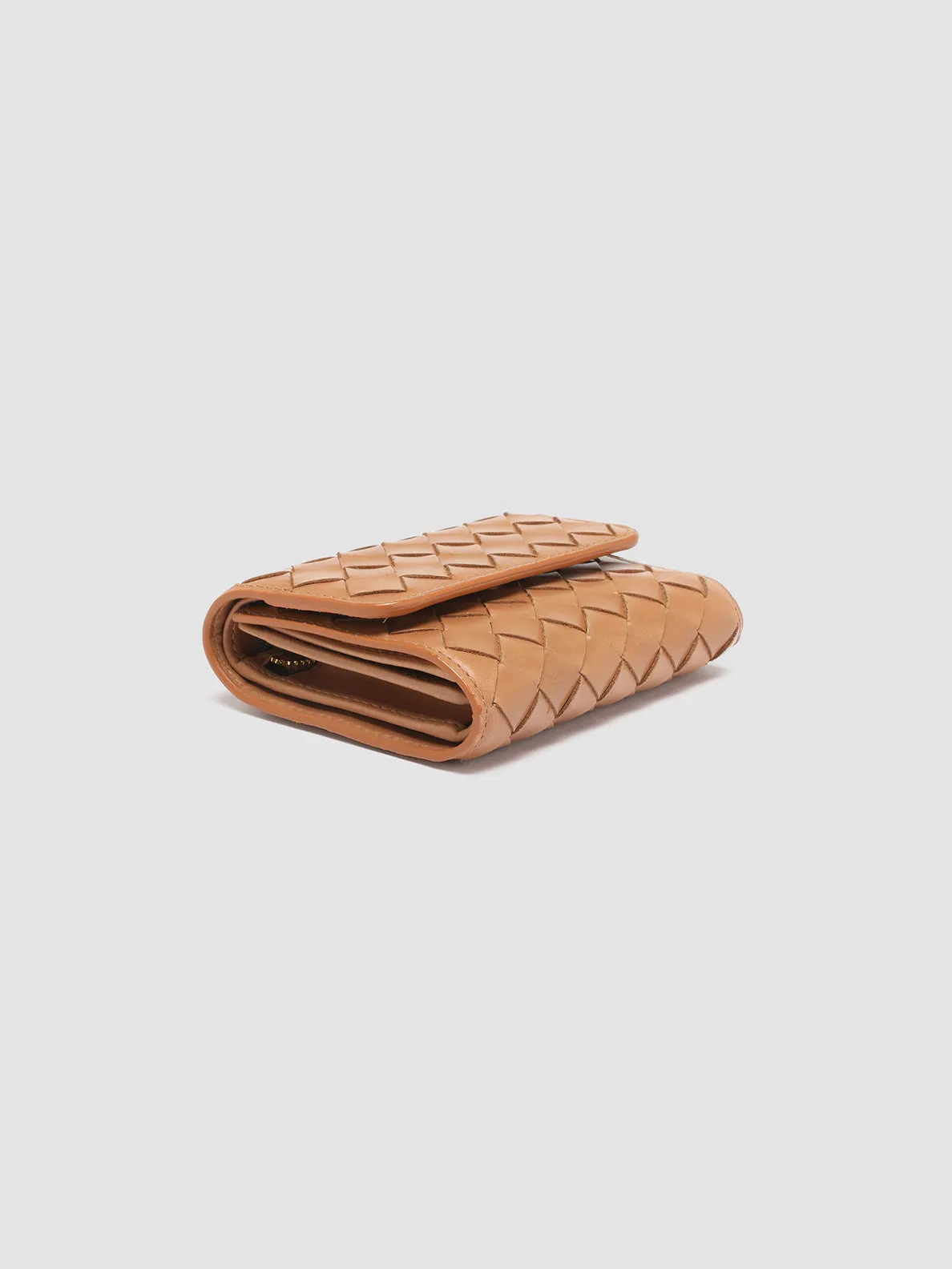 POCHE 110 - Brown Woven Leather Trifold Wallet