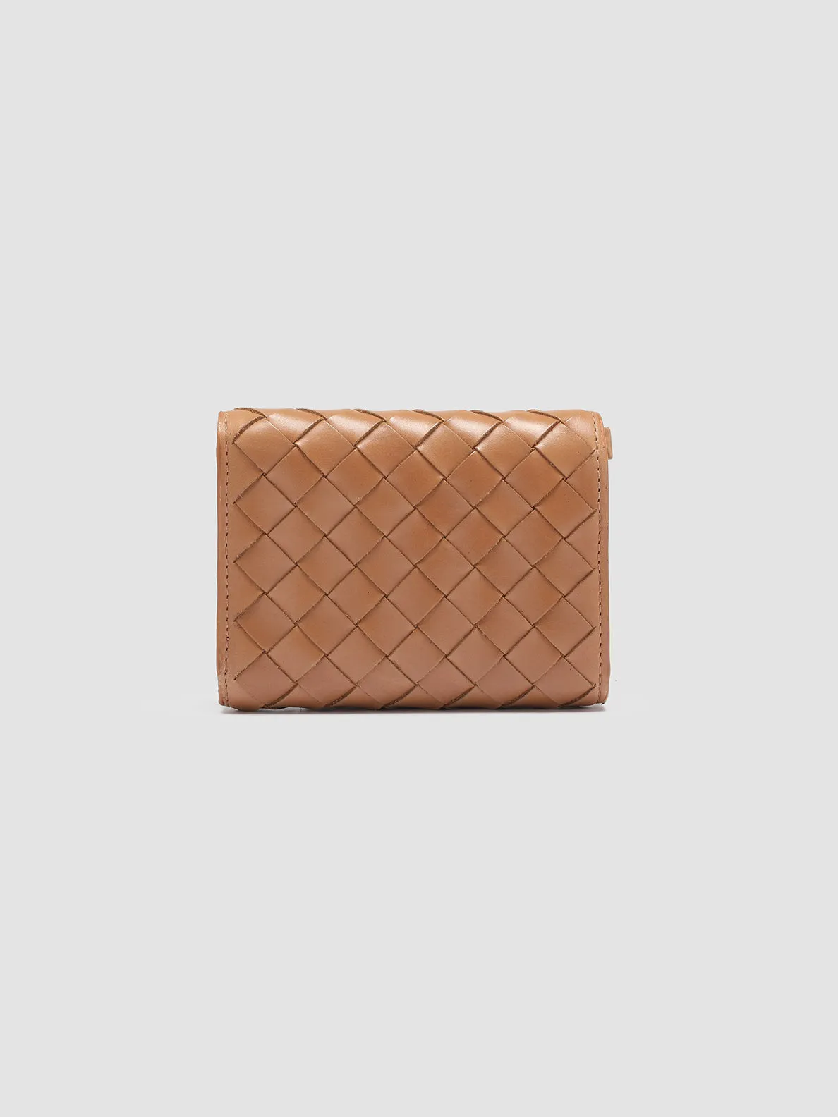 POCHE 110 - Brown Woven Leather Trifold Wallet