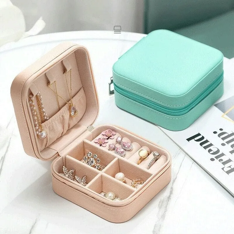 Portable Travel Leather Jewellry Box