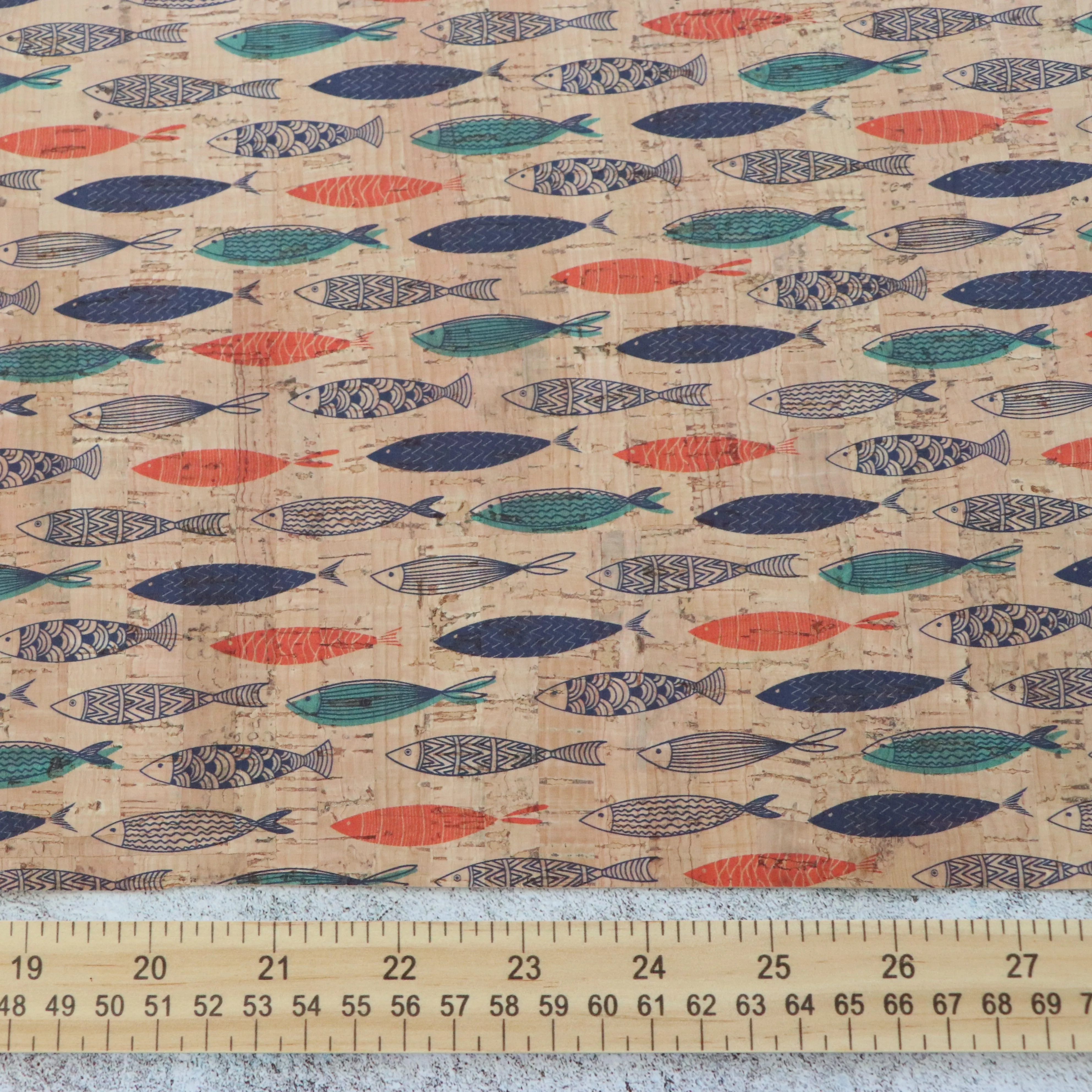 Portuguese Fish Cork Fabric 12in Cuts