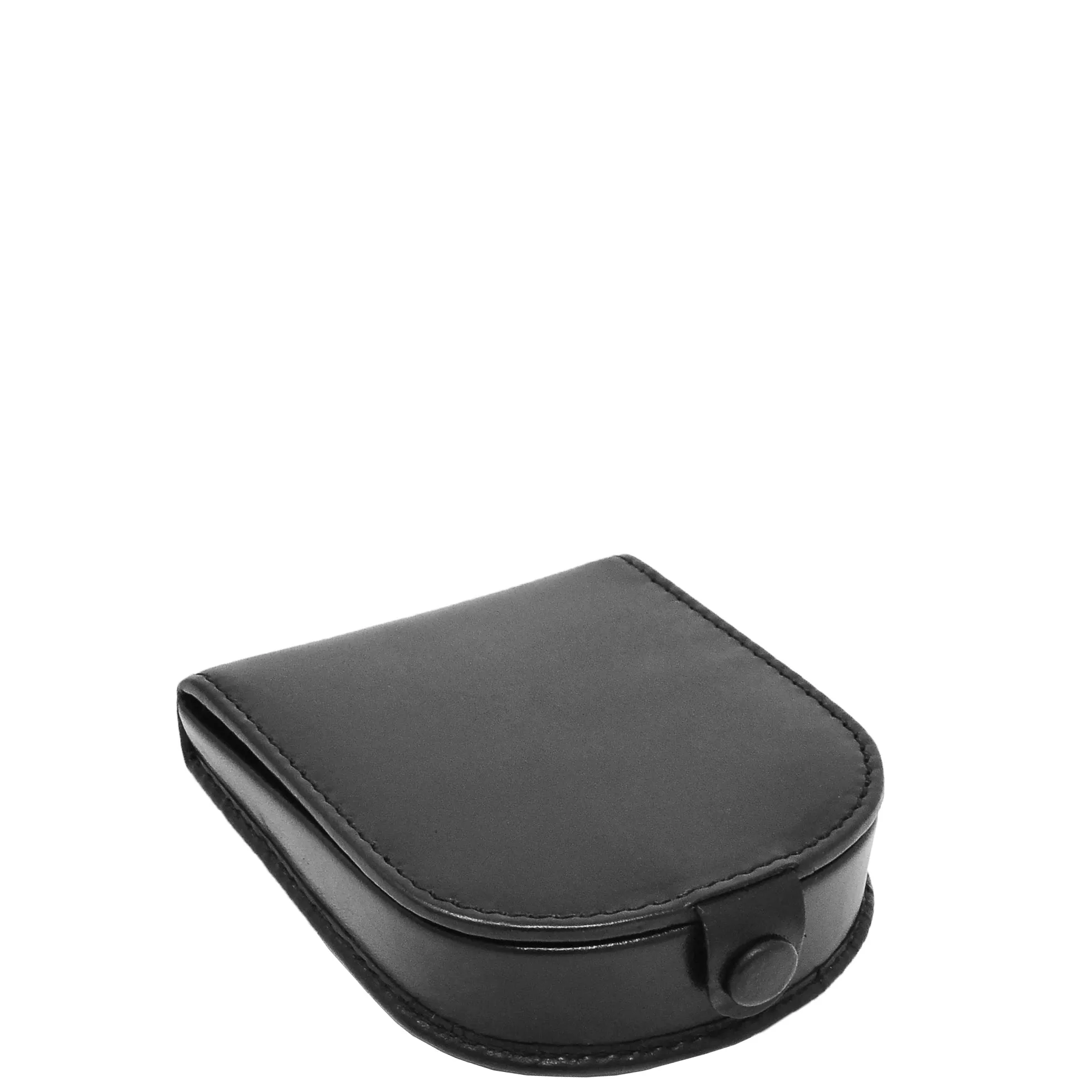 Real Leather Classic Coin Tray Wallet Small Pouch Loose Change Purse AVT5 Black