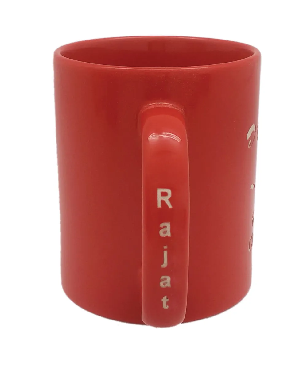 Red Engraved Ceramic Mugs