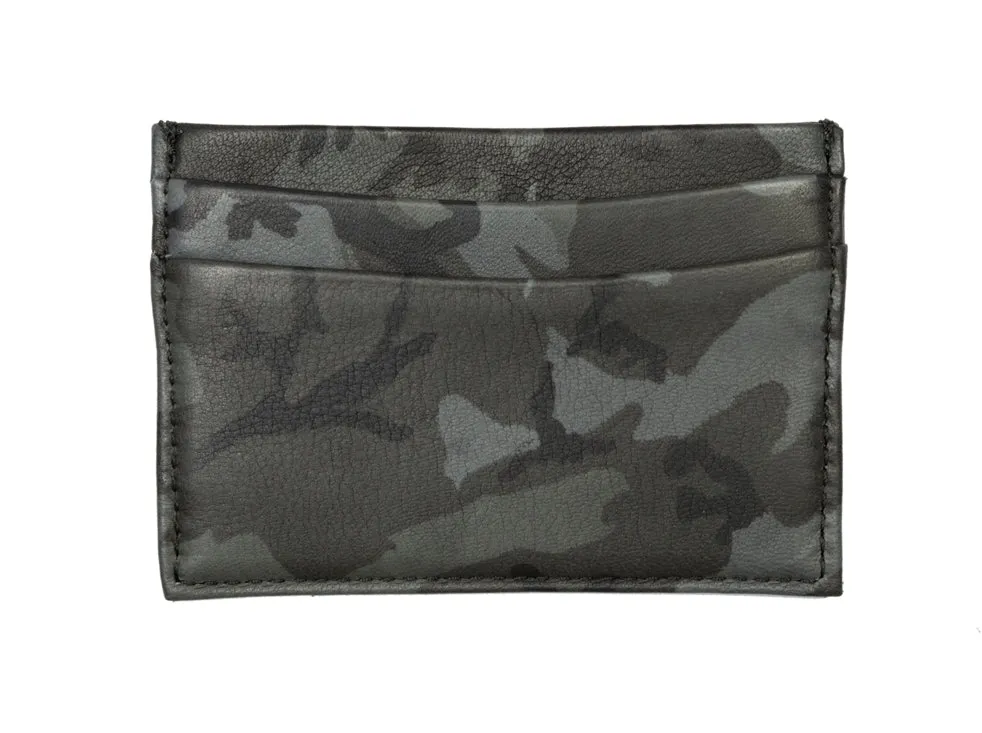 Regent - Camouflage Card Holder - Black/ Grey w/ Tweed Lining