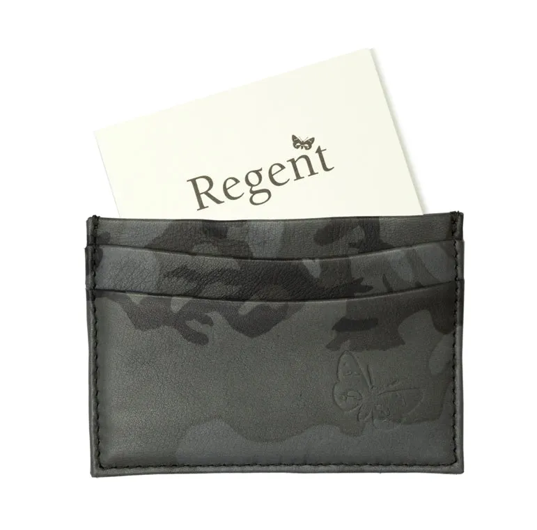 Regent - Camouflage Card Holder - Black/ Grey w/ Tweed Lining