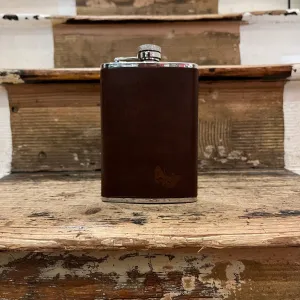 Regent- Hipflask - 8oz - Waxed Leather - Brown