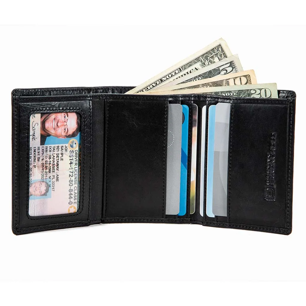 RFID Blocking Wallet for Men - Slim Buffalo Leather Trifold Wallet