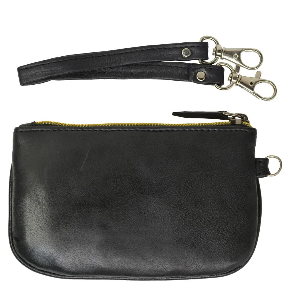 RFID Collection Premium Leather Mini Wristlet