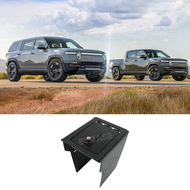 Rivian R1T R1S Safe Lockbox Armrest Organizer Storage Box Center Console Safe Vault Anti-Theft Gun Safe Box