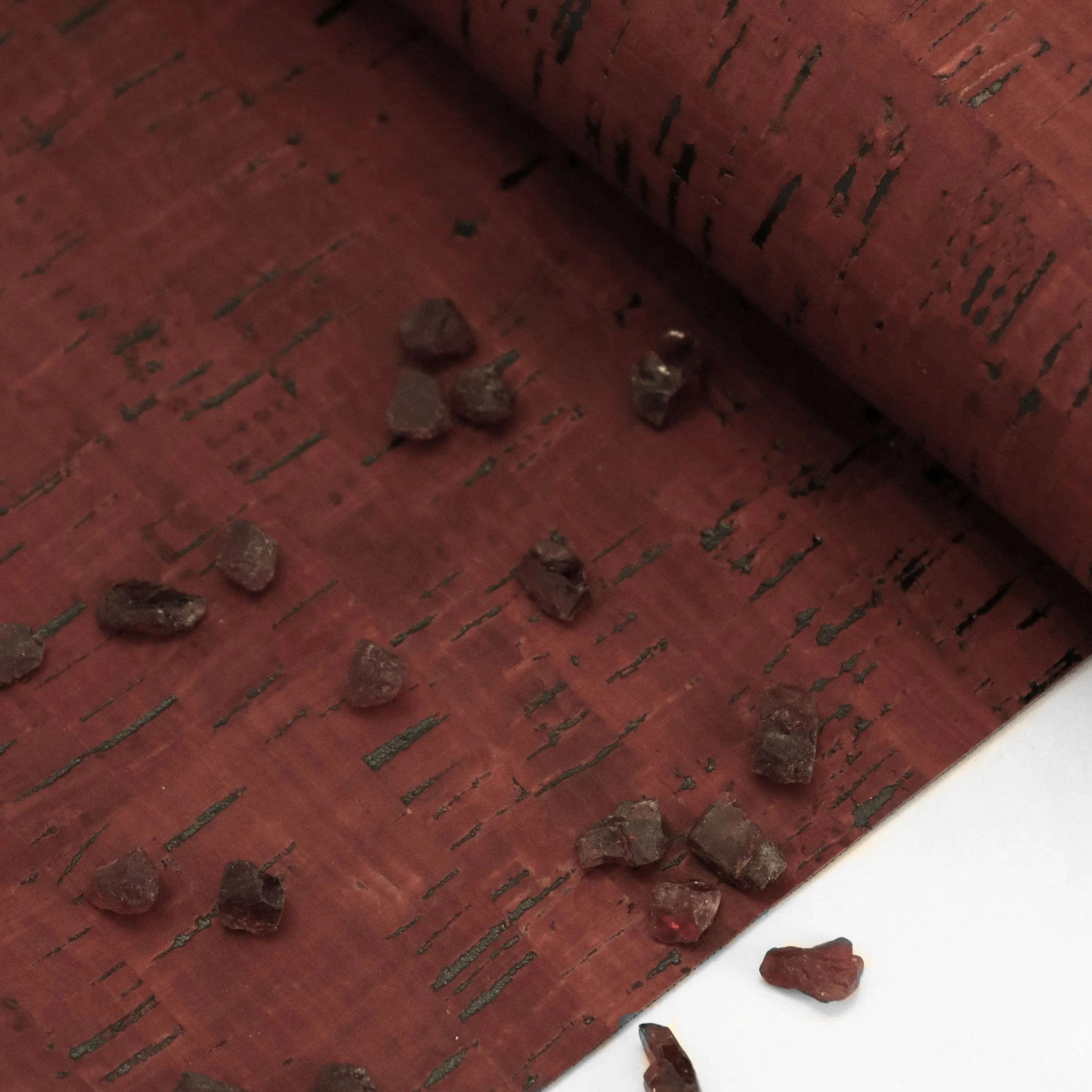 Rustic Garnet Cork Fabric