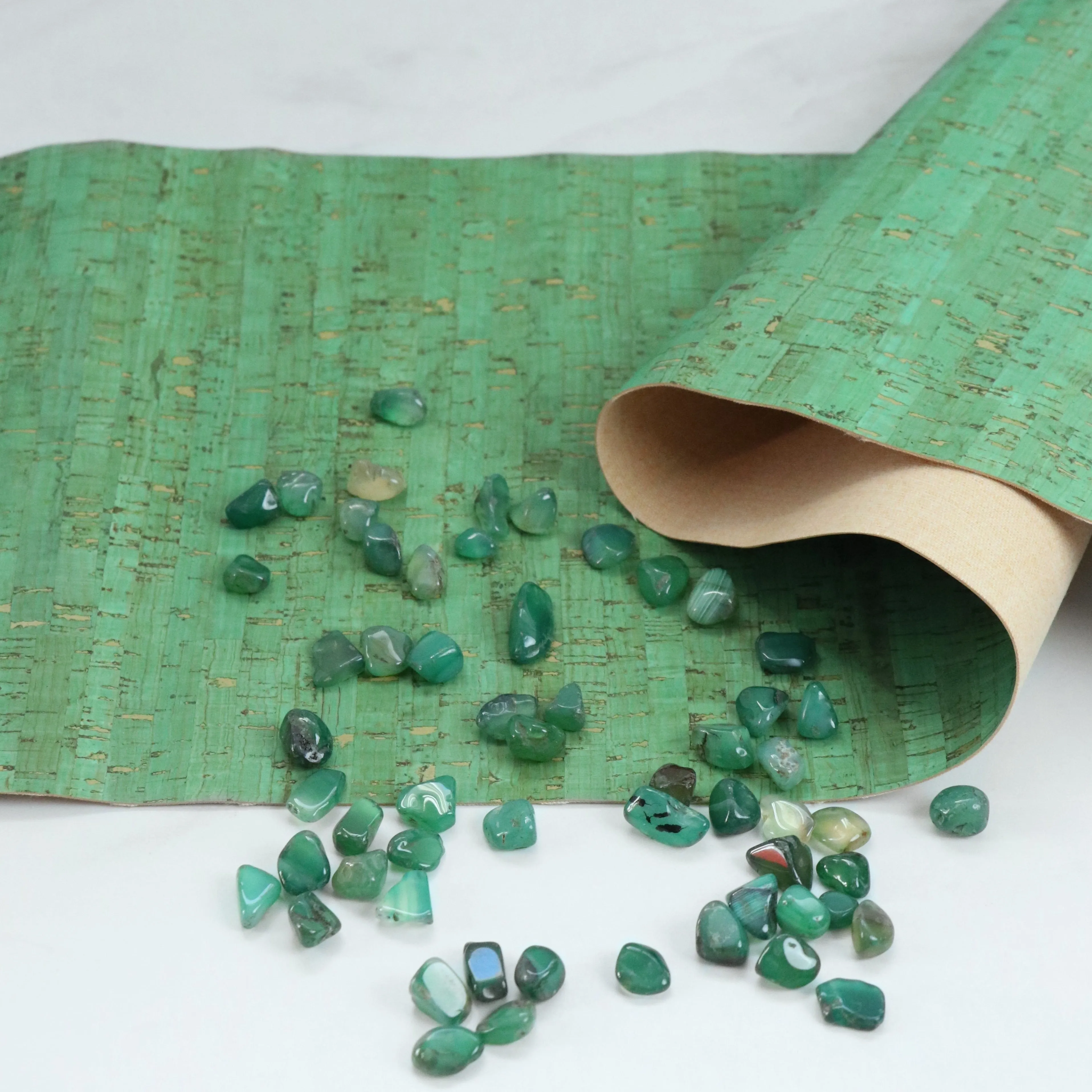 Rustic Jade Cork Fabric 12in Cuts